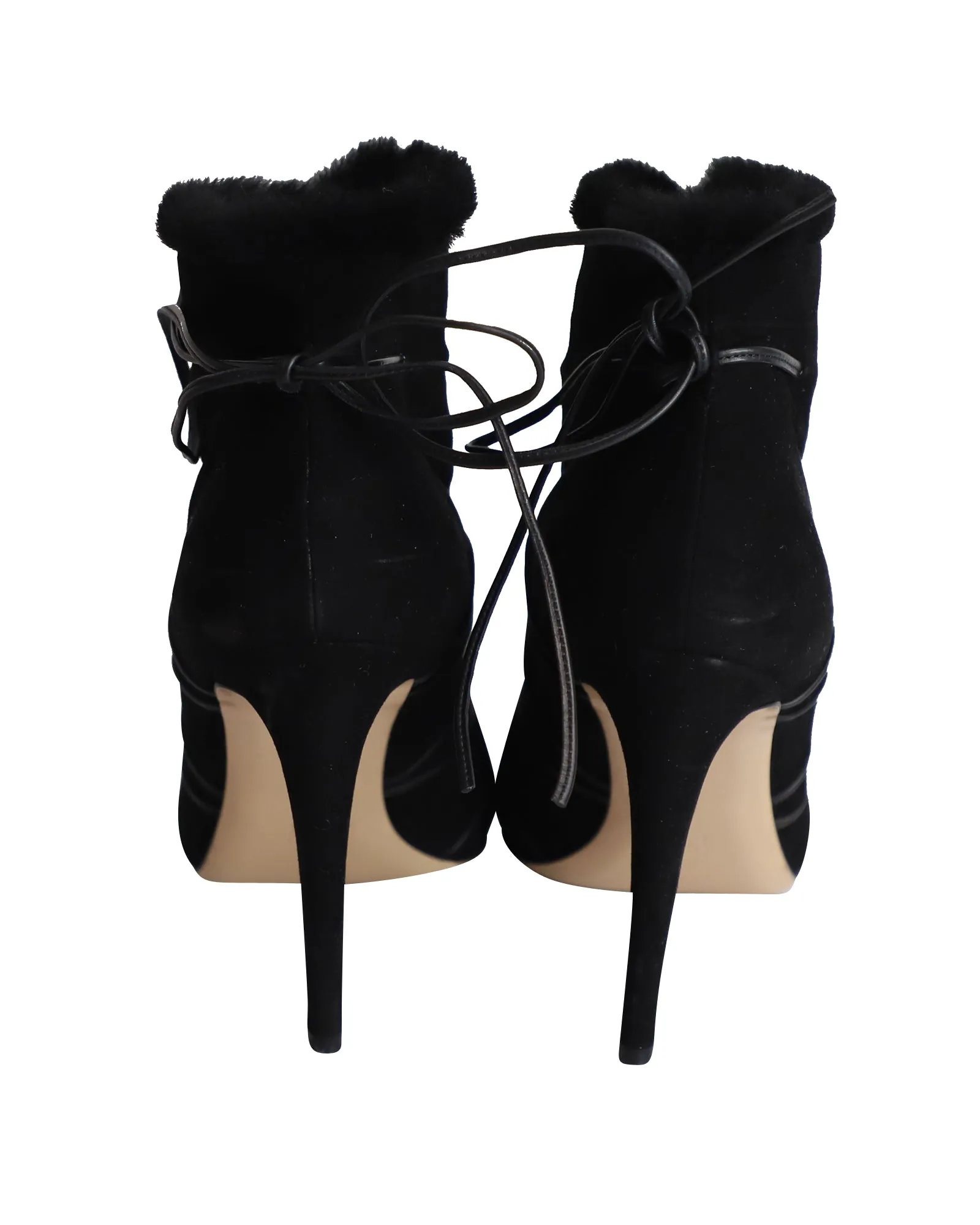 Gianvito Rossi Aspen Lace-up Ankle Booties in Black Suede