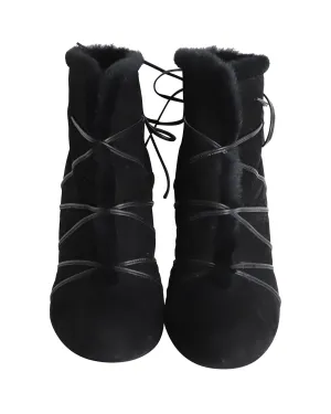 Gianvito Rossi Aspen Lace-up Ankle Booties in Black Suede