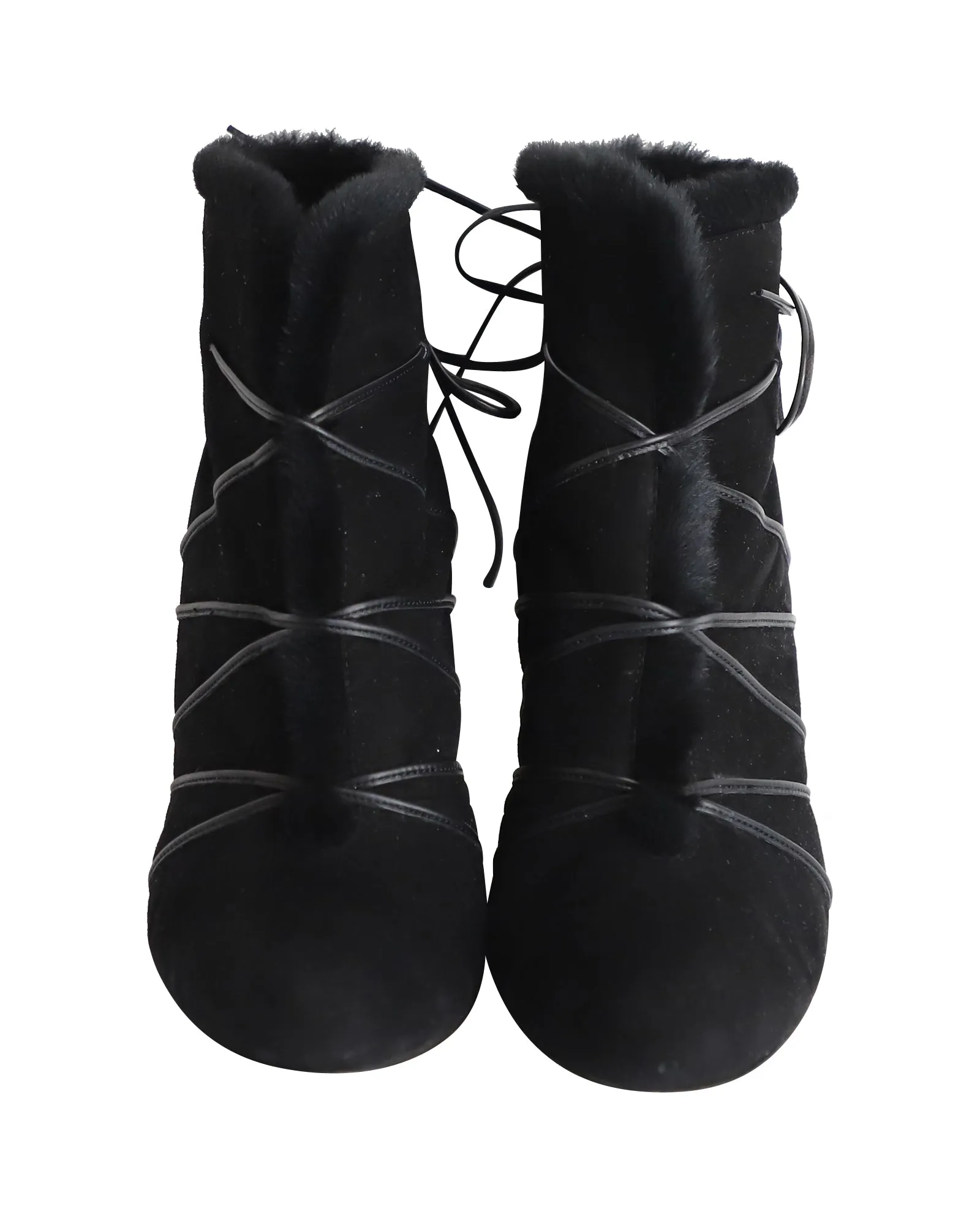 Gianvito Rossi Aspen Lace-up Ankle Booties in Black Suede