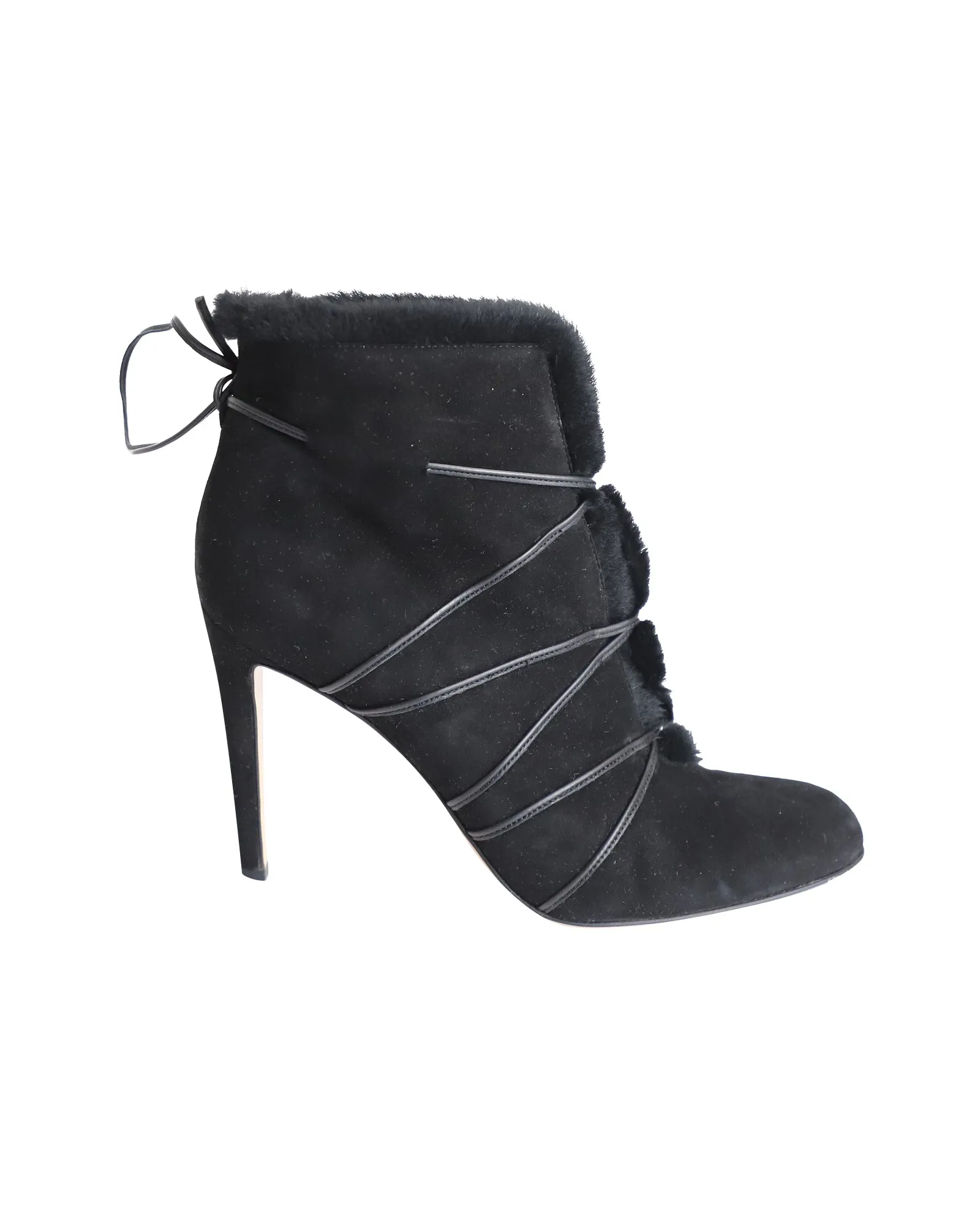 Gianvito Rossi Aspen Lace-up Ankle Booties in Black Suede