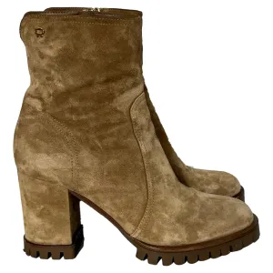 Gianvito Rossi Timber Zipped Ankle Boots in Brown Suede