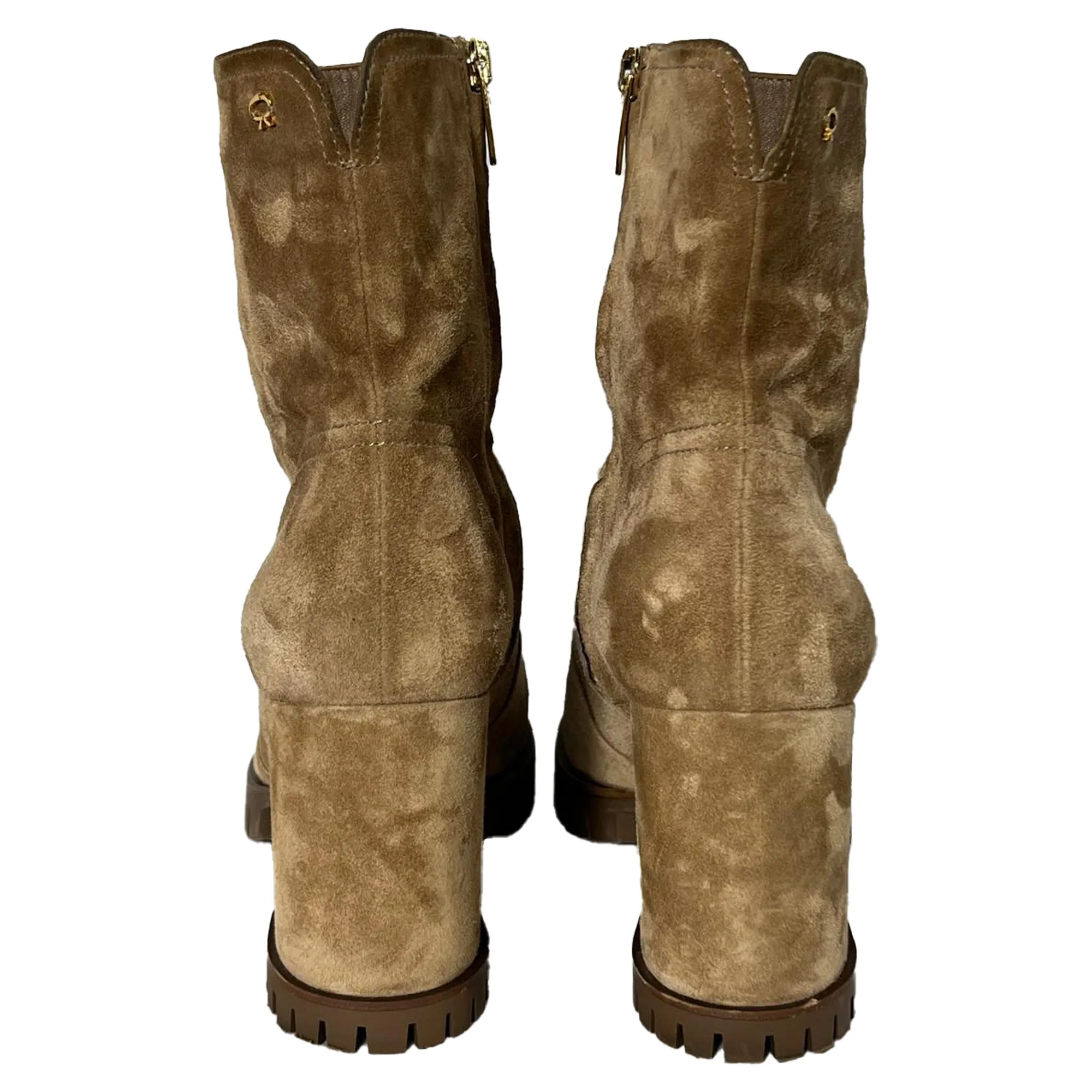 Gianvito Rossi Timber Zipped Ankle Boots in Brown Suede