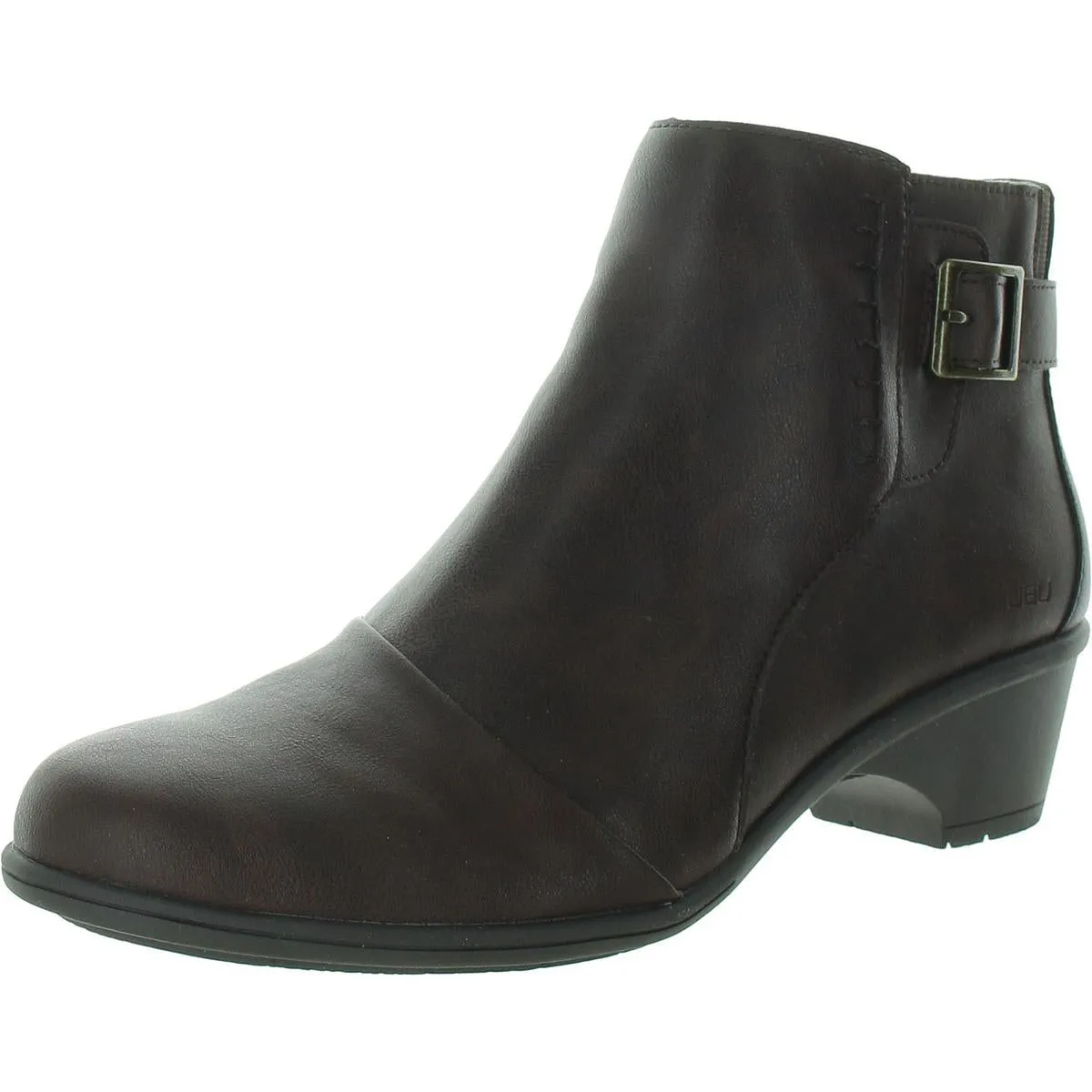 Giselle Womens Buckle Faux Leather Ankle Boots