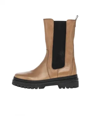 Glaced Nappa Chelsea Boot In Brown,black