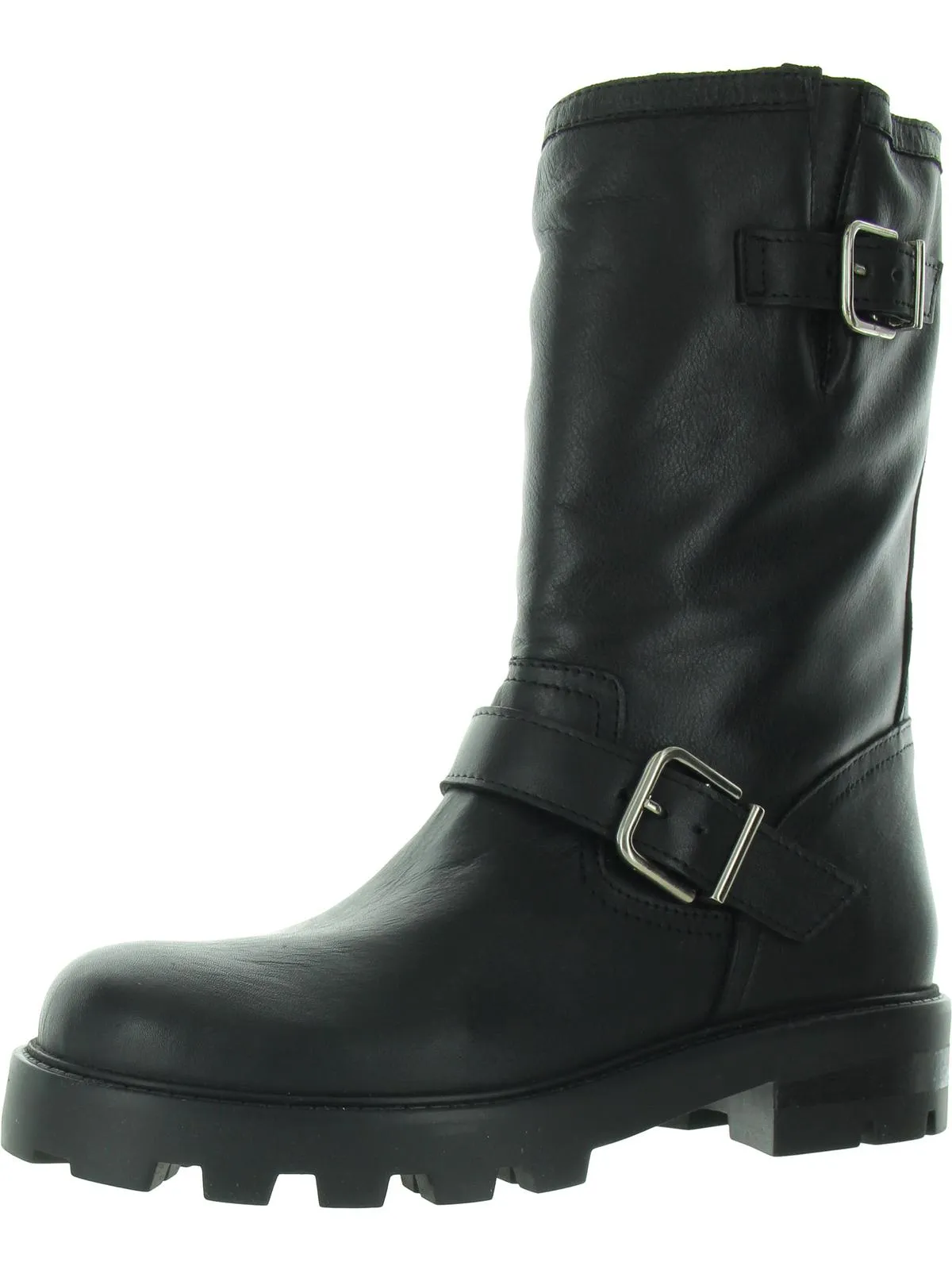 Gleeson Womens Faux Leather Platforms Motorcycle Boots