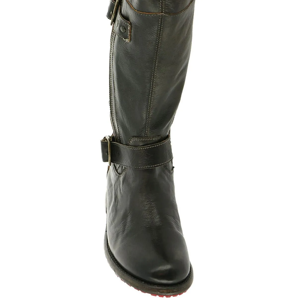 Gogo Lug Womens Leather Tall Motorcycle Boots