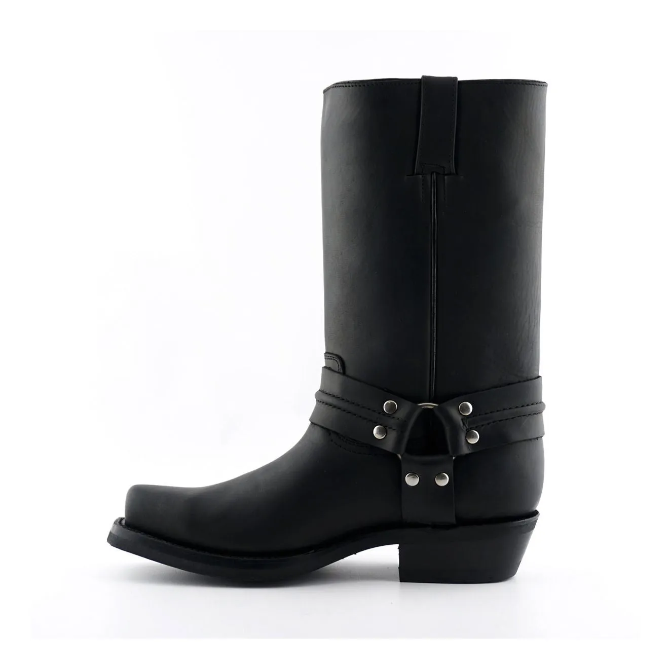 Grinders Unisex Black Western High Leather Boots- Renegade Hi