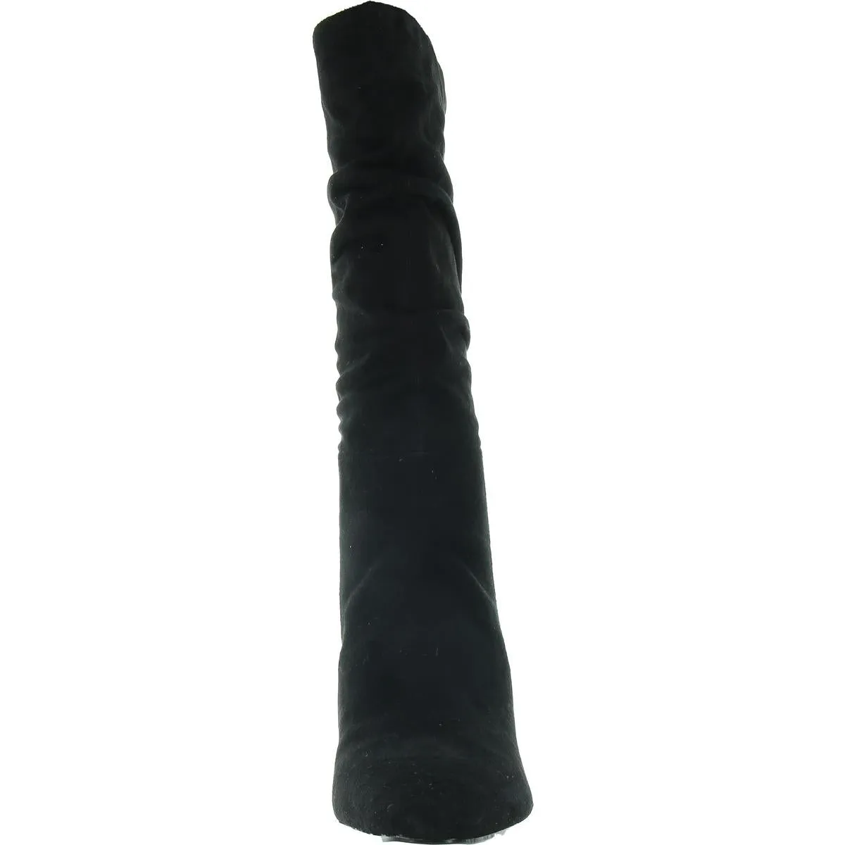GWYEPPY Womens Gathered Faux Suede Mid-Calf Boots