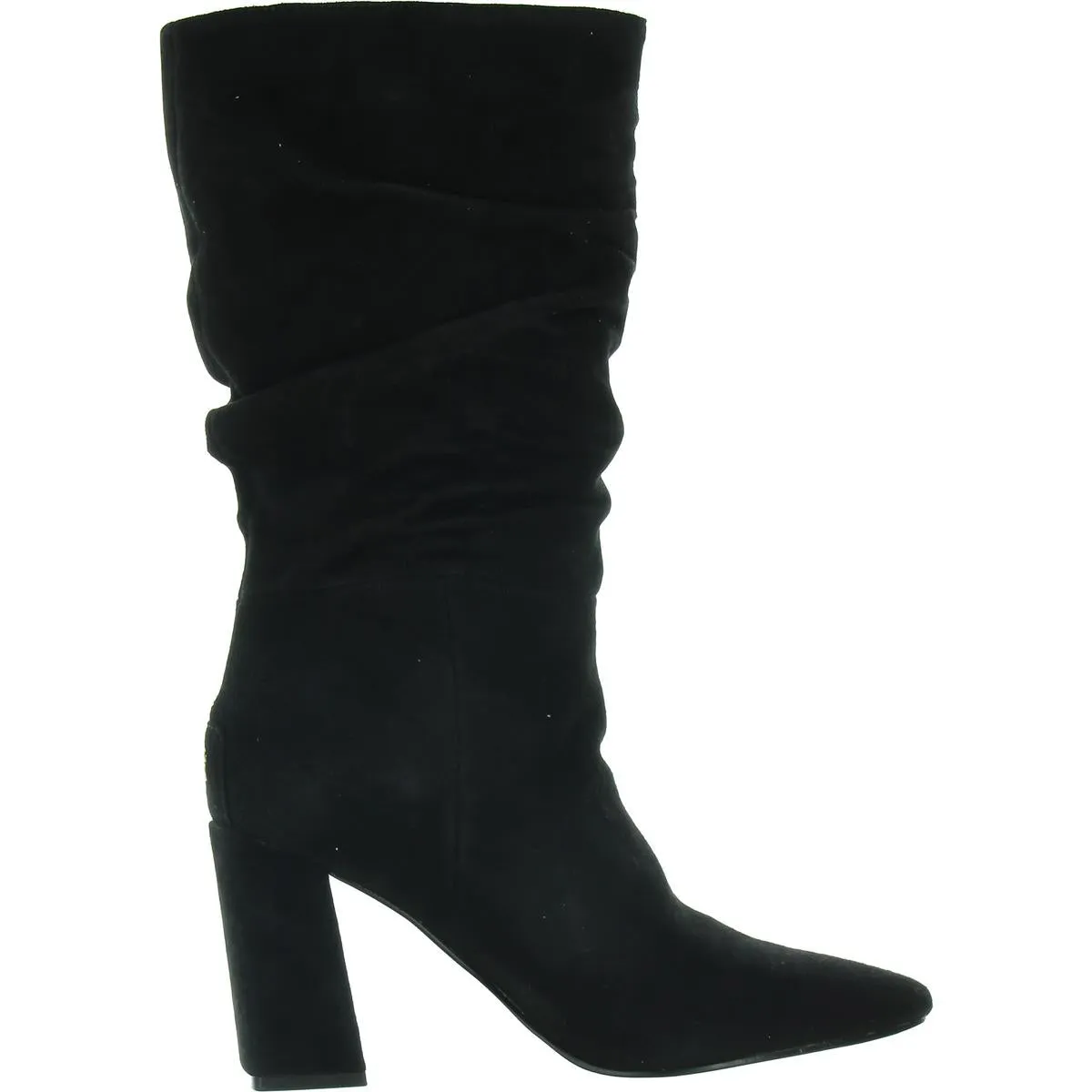 GWYEPPY Womens Gathered Faux Suede Mid-Calf Boots