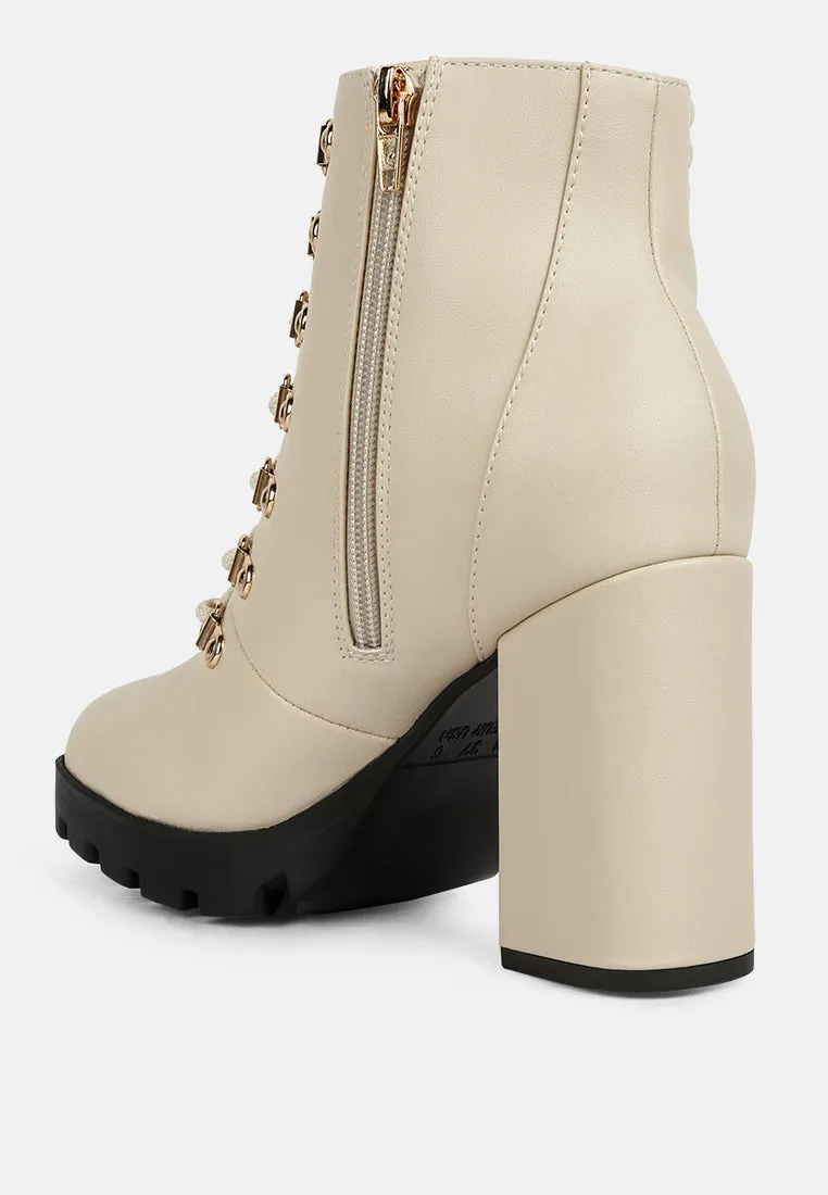 hamiltons lace up block heel boots