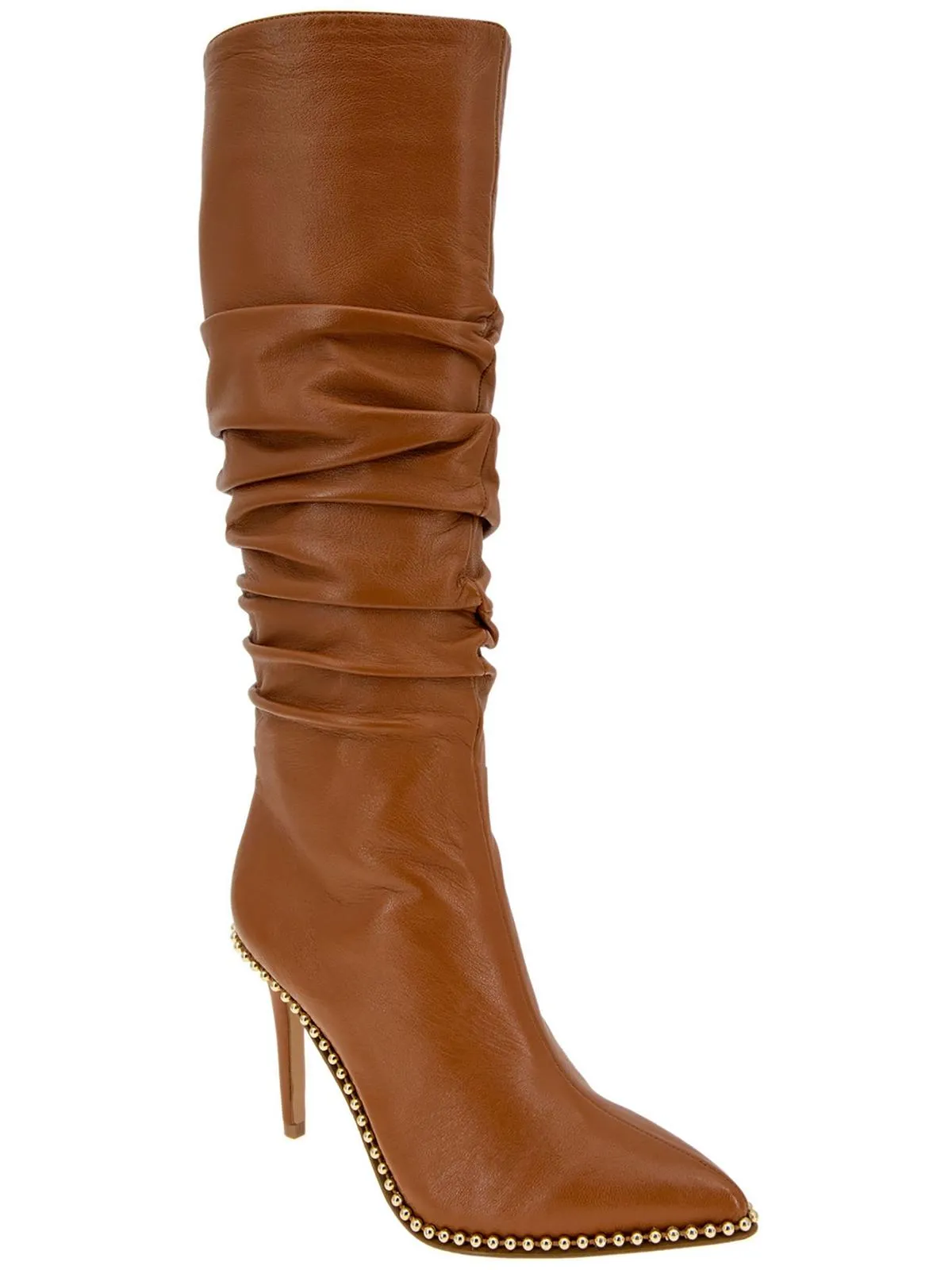 Harbi Womens Leather Heels Knee-High Boots