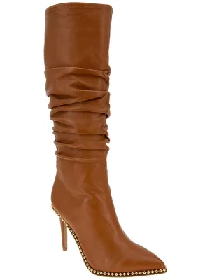 Harbi Womens Leather Heels Knee-High Boots