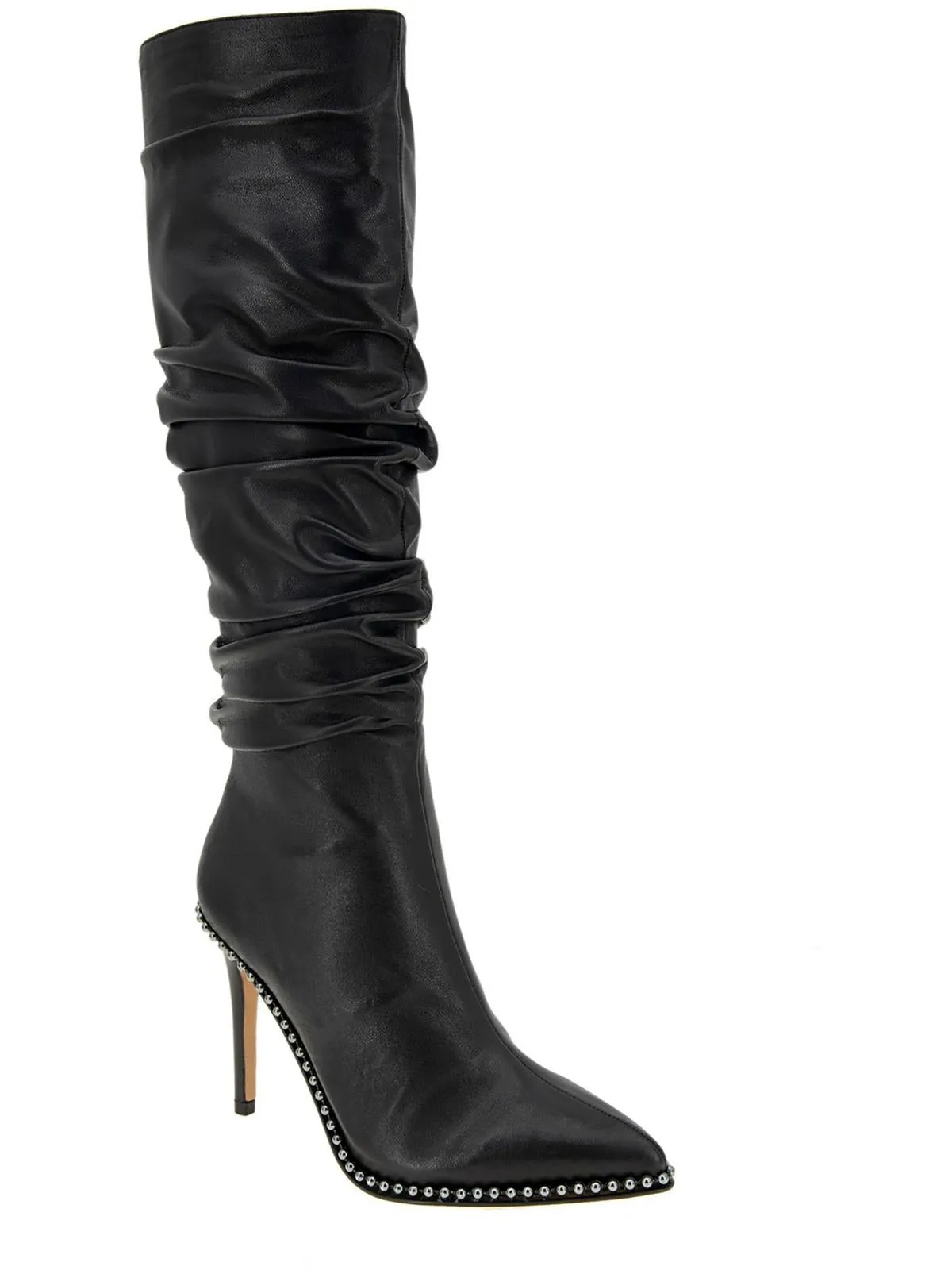Harbi Womens Leather Heels Knee-High Boots