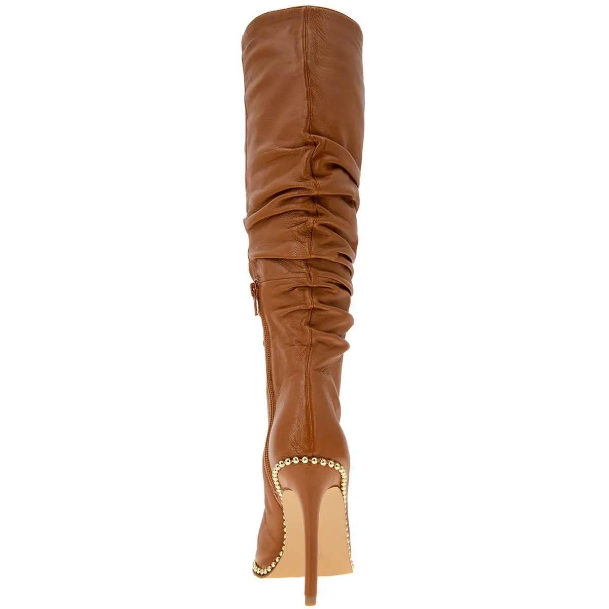 Harbi Womens Leather Heels Knee-High Boots
