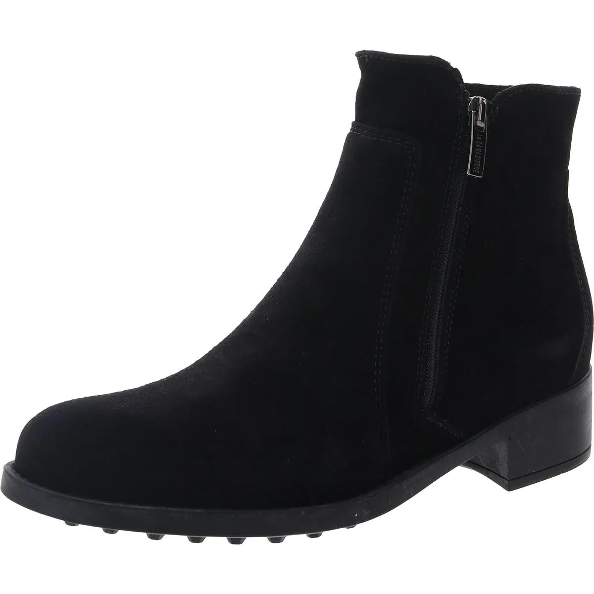 Hartley Womens Zipper Suede Ankle Boots