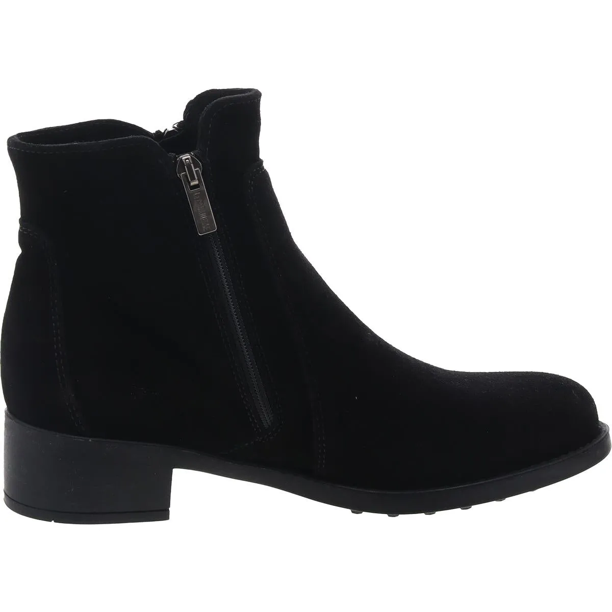Hartley Womens Zipper Suede Ankle Boots