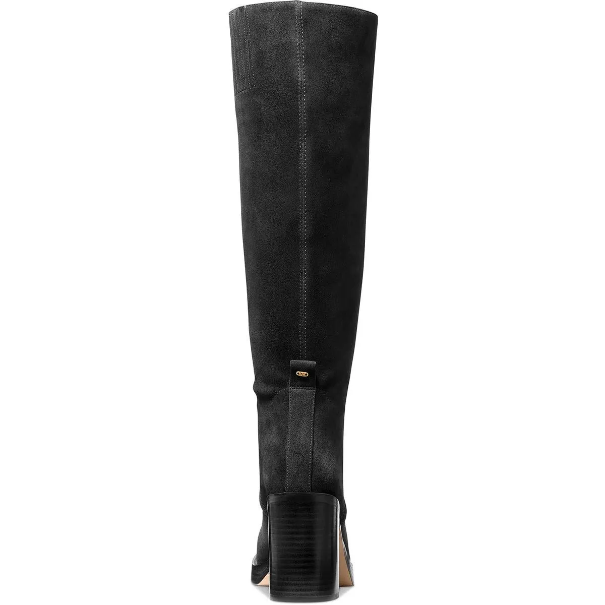 HAYDEN Womens Block Heel Leather Knee-High Boots