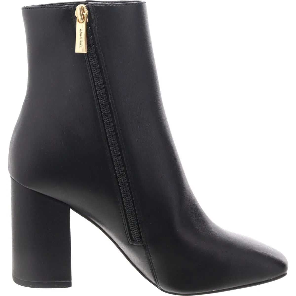 Hazel Womens Faux Leather Block Heel Booties