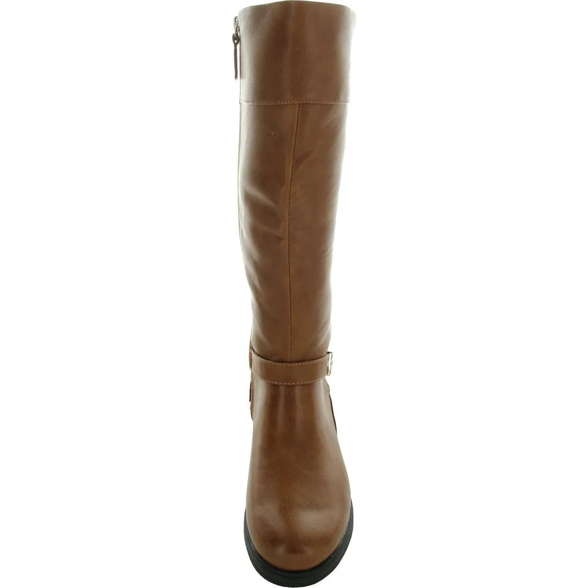 Hello Rider Womens Wide Calf Faux Leather Motorcycle Boots