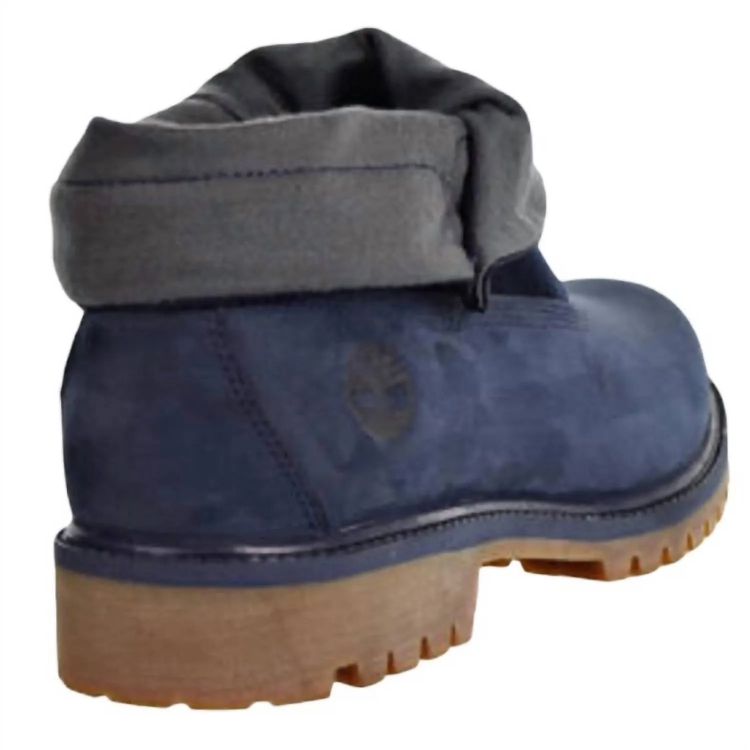 Heritage Roll Top Boots In Navy Nubuck