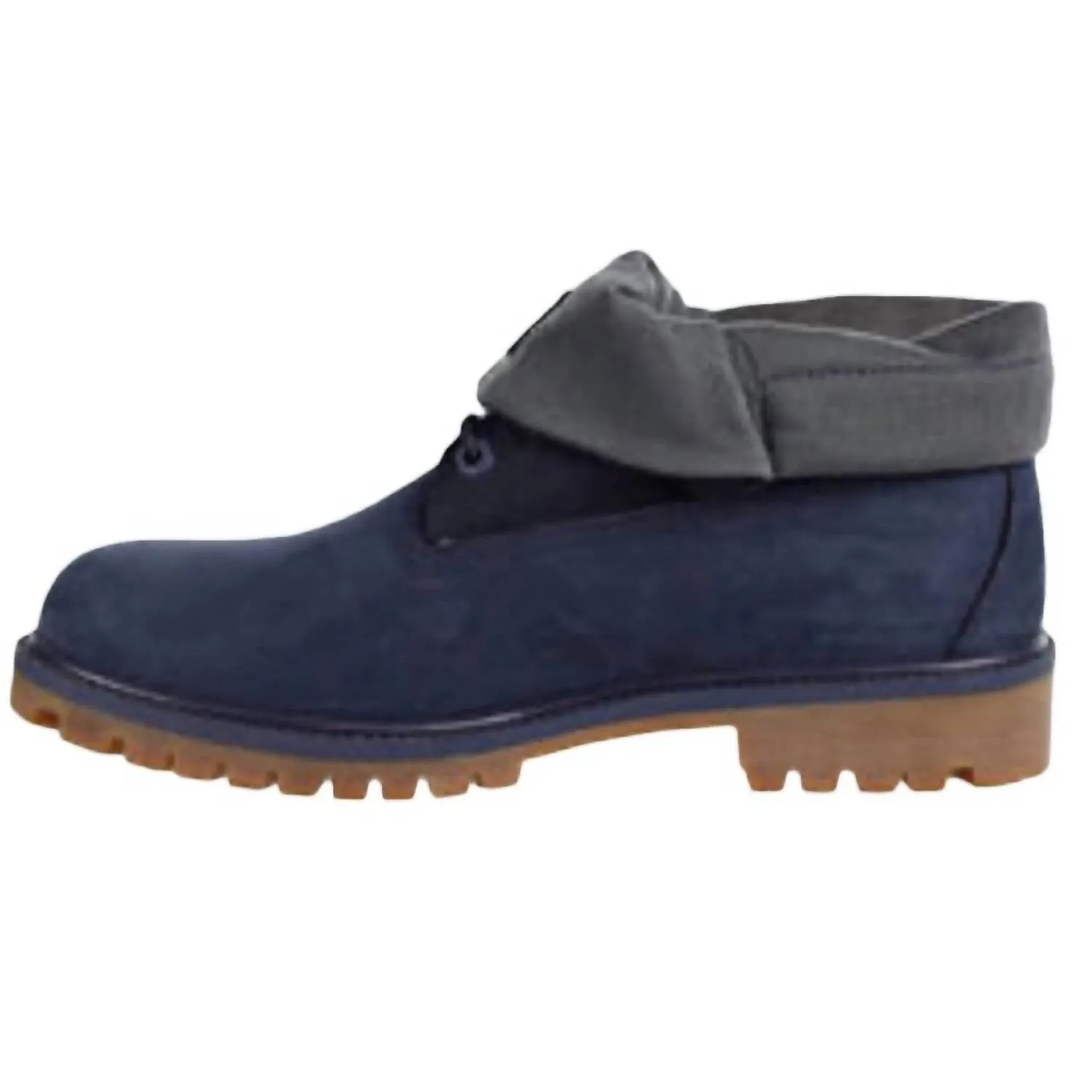 Heritage Roll Top Boots In Navy Nubuck