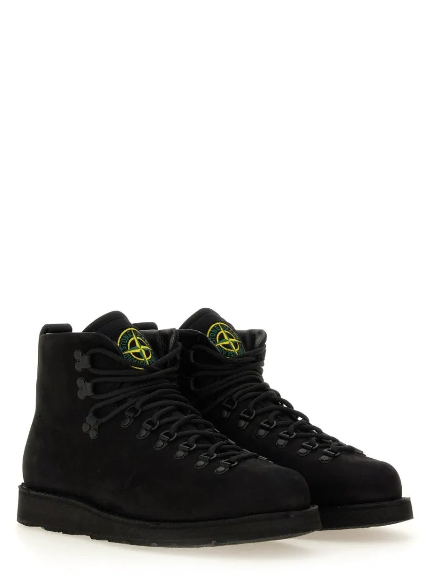 High-Top Black Suede Boot