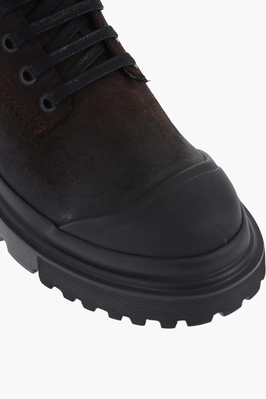 Hogan Suede Leather Boots With Tank Sole