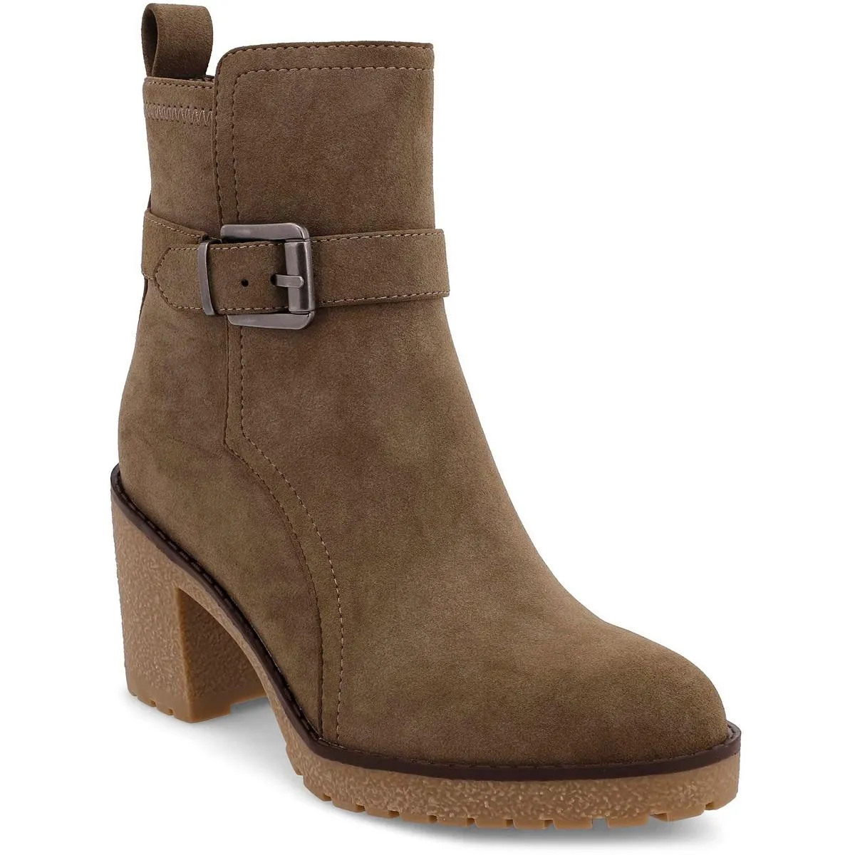 HOLT Womens Faux Leather Zipper Ankle Boots