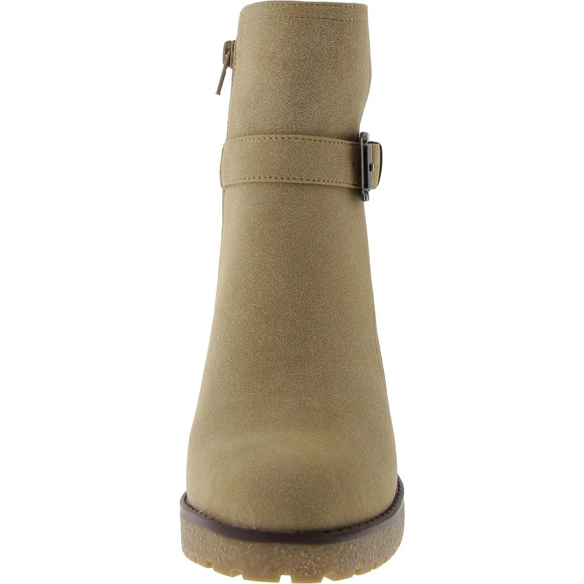 HOLT Womens Faux Leather Zipper Ankle Boots