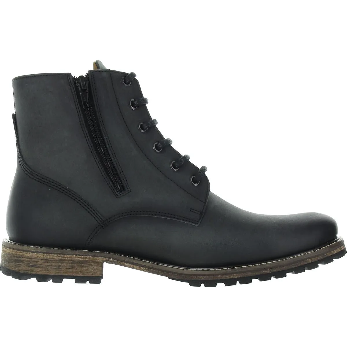 Hoyt Mens Lace-Up Leather Motorcycle Boots