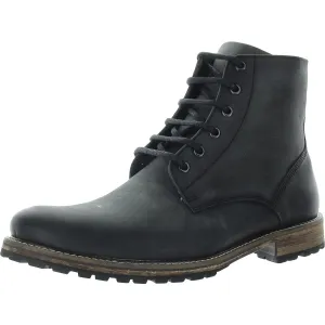 Hoyt Mens Lace-Up Leather Motorcycle Boots