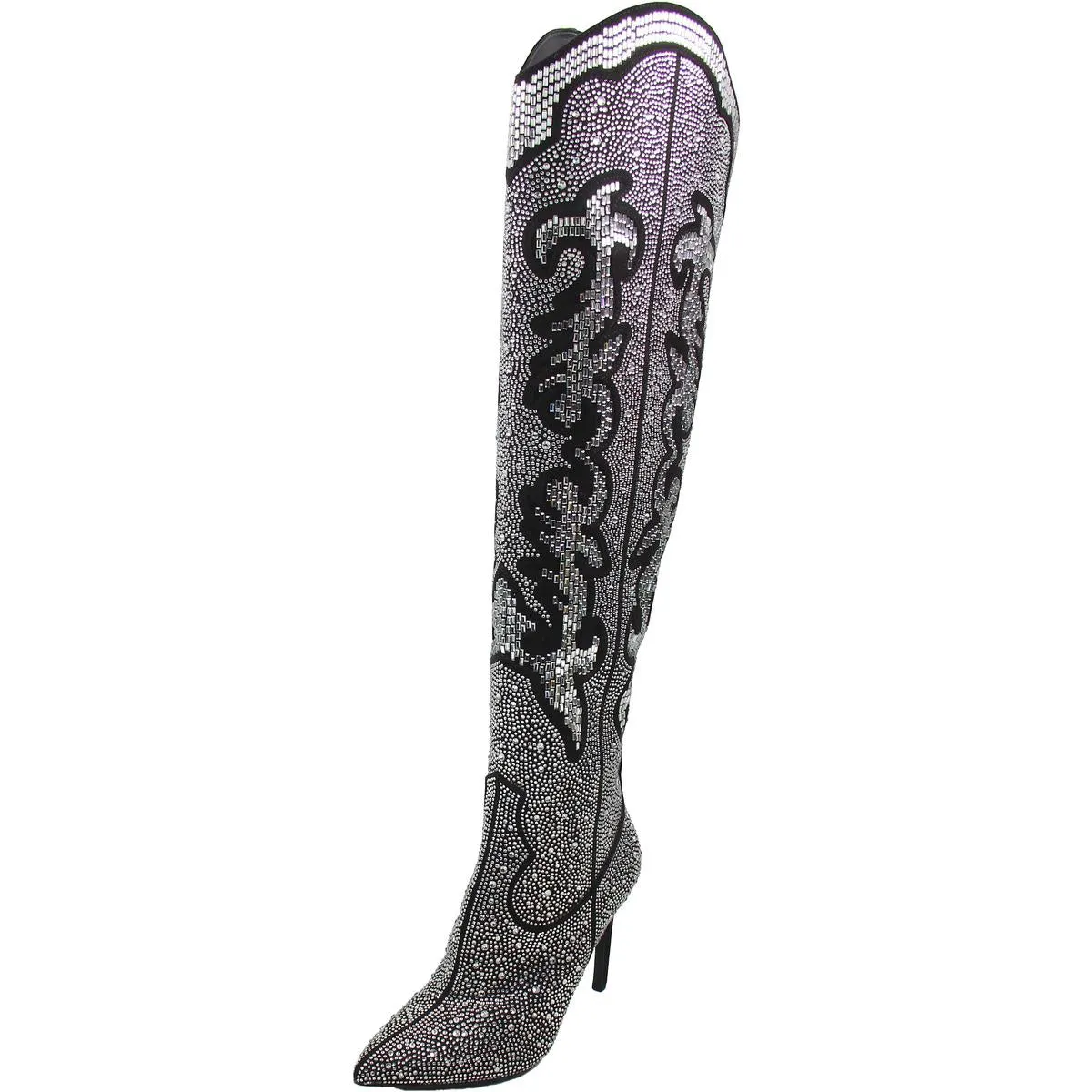 Iresa Womens Faux Leather Rhinestone Cowboy, Western Boots