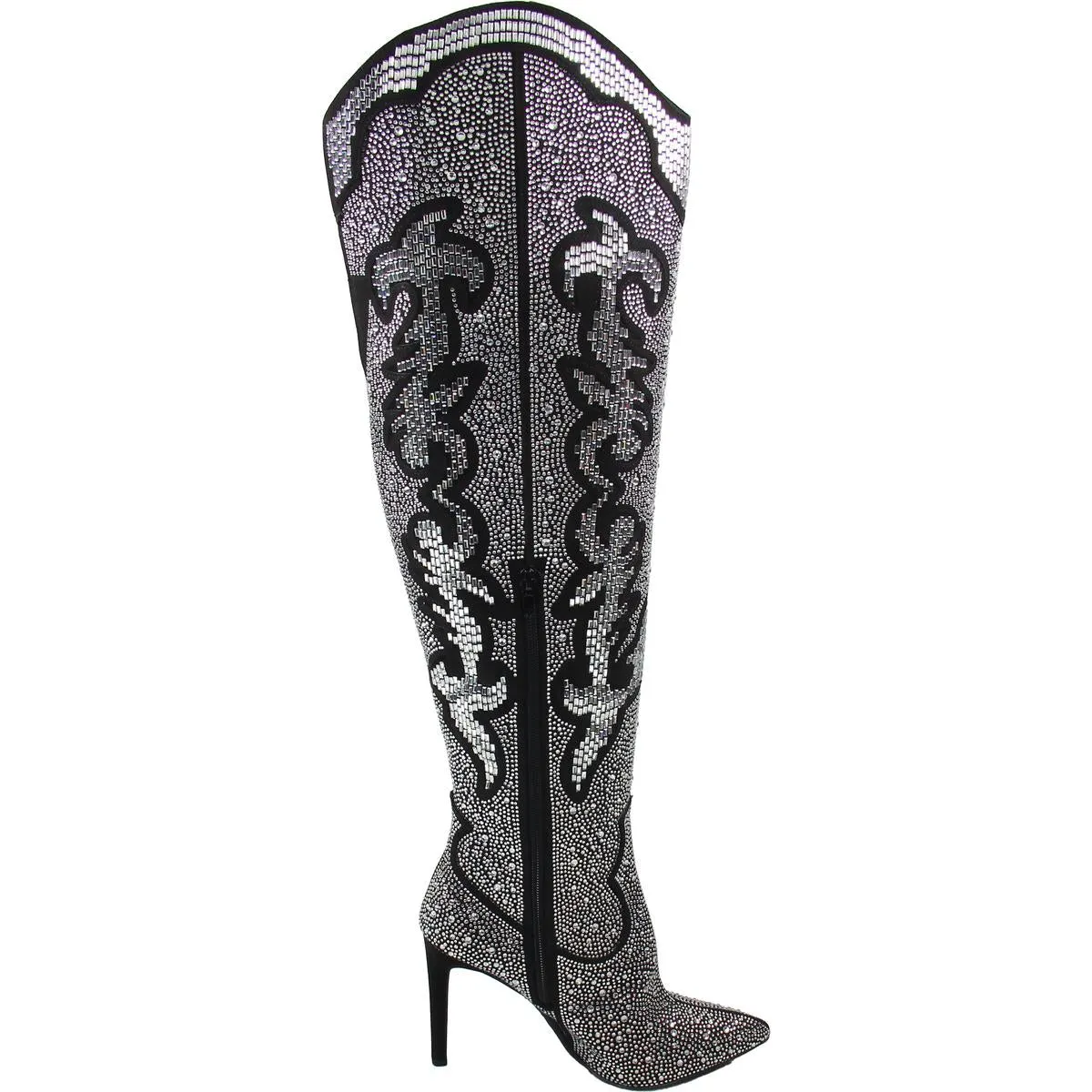 Iresa Womens Faux Leather Rhinestone Cowboy, Western Boots