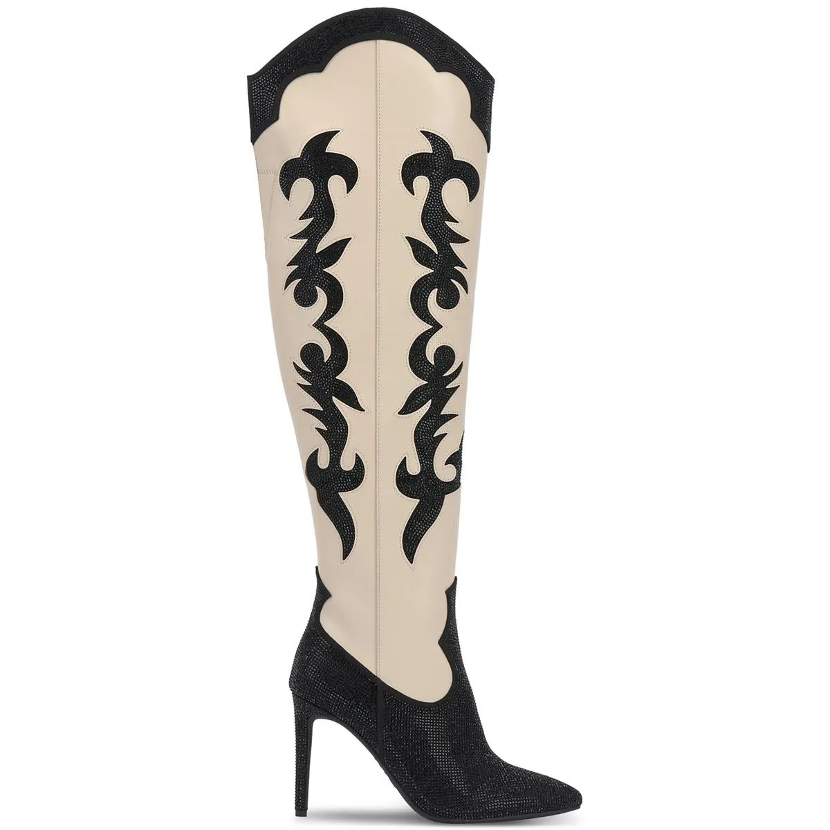 Iresa Womens Faux Leather Rhinestone Cowboy, Western Boots