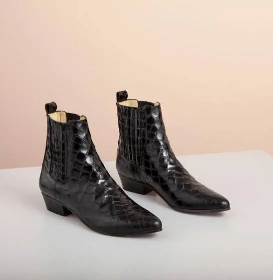 Ivy Lee Stella Faux Croco Black - LAST PAIR size 36