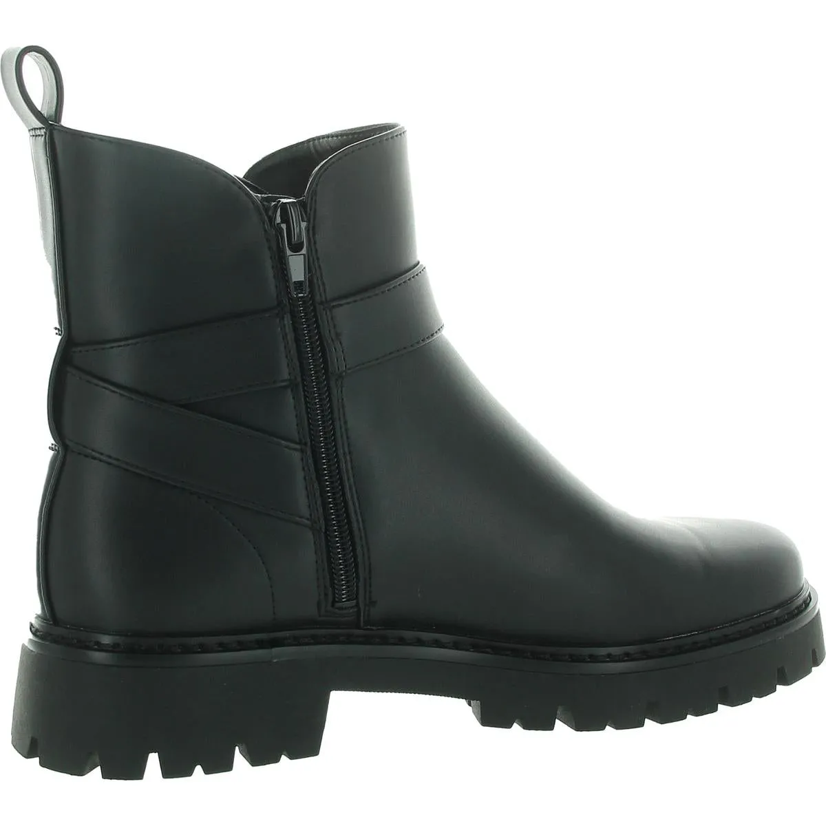 JAYNAAP Womens Zipper Manmade Motorcycle Boots