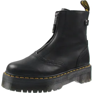 Jetta Womens Lugged Sole Leather Combat & Lace-Up Boots