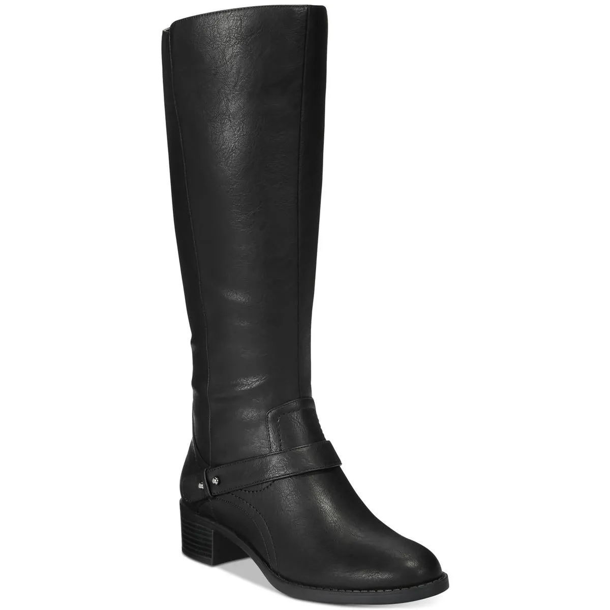 Jewel Plus Womens Wide Calf Faux Leather Knee-High Boots