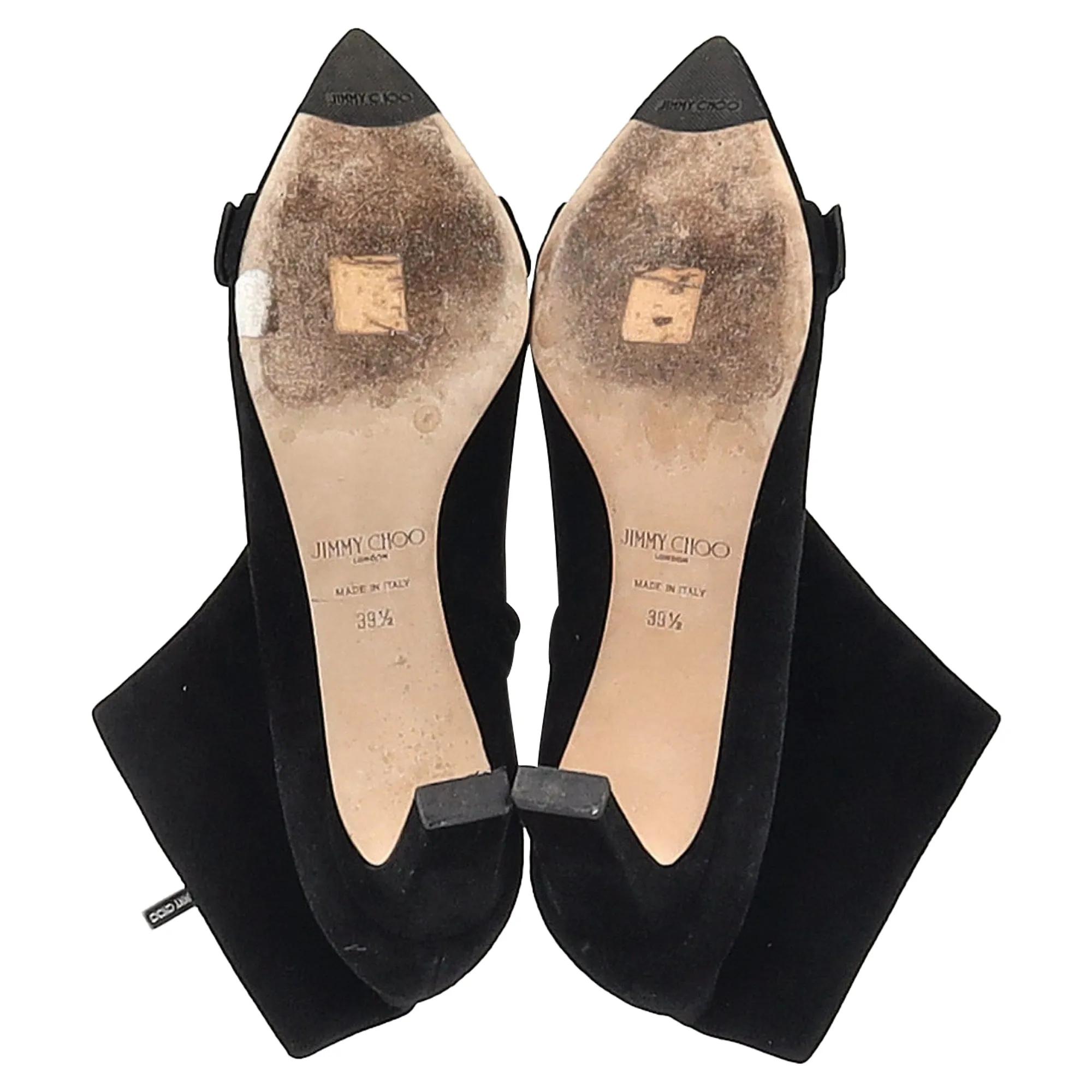 Jimmy Choo Hanover 65 Embellished Pointed Toe Ankle Boots in Black Suede