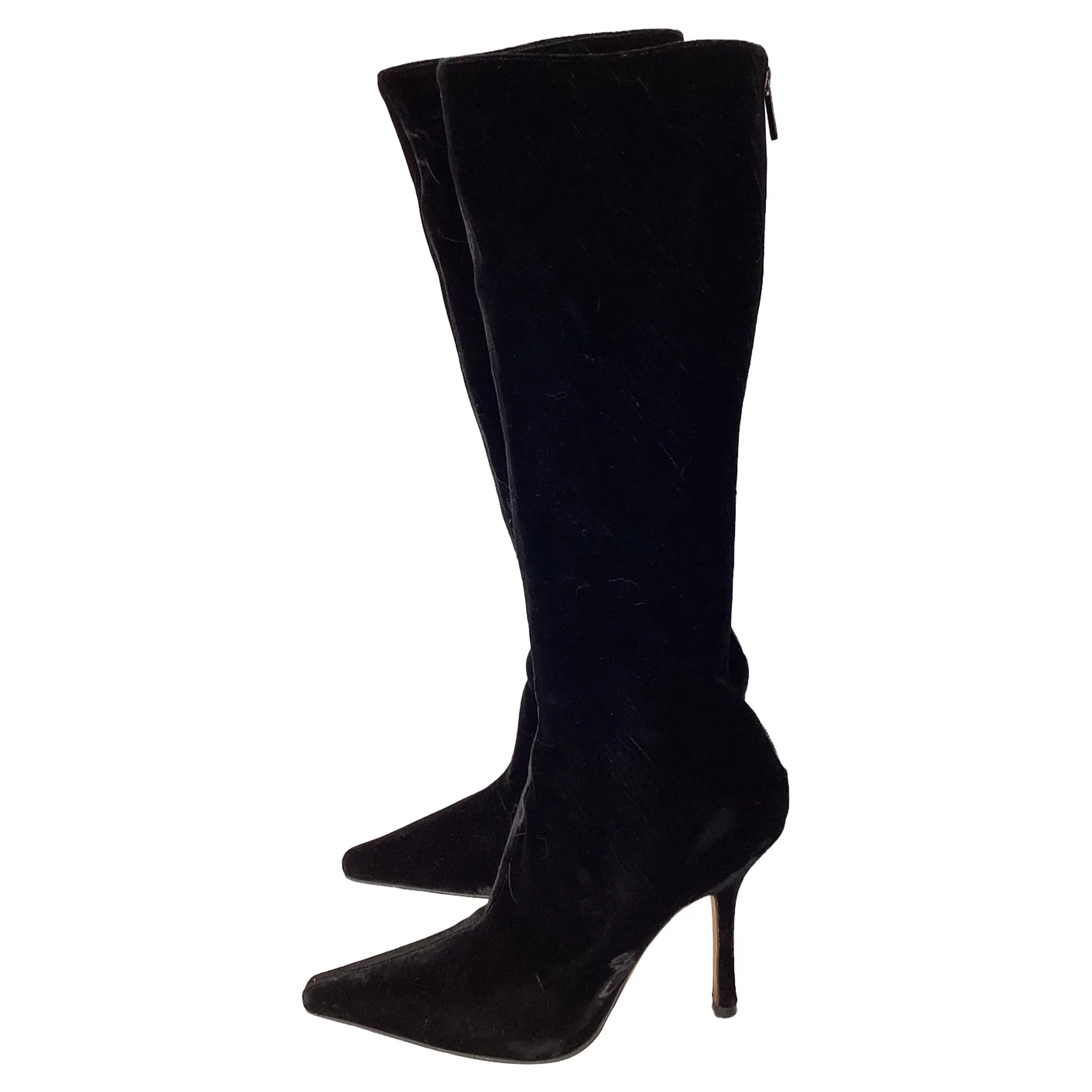 Jimmy Choo Knee-High Boots in Black Velvet