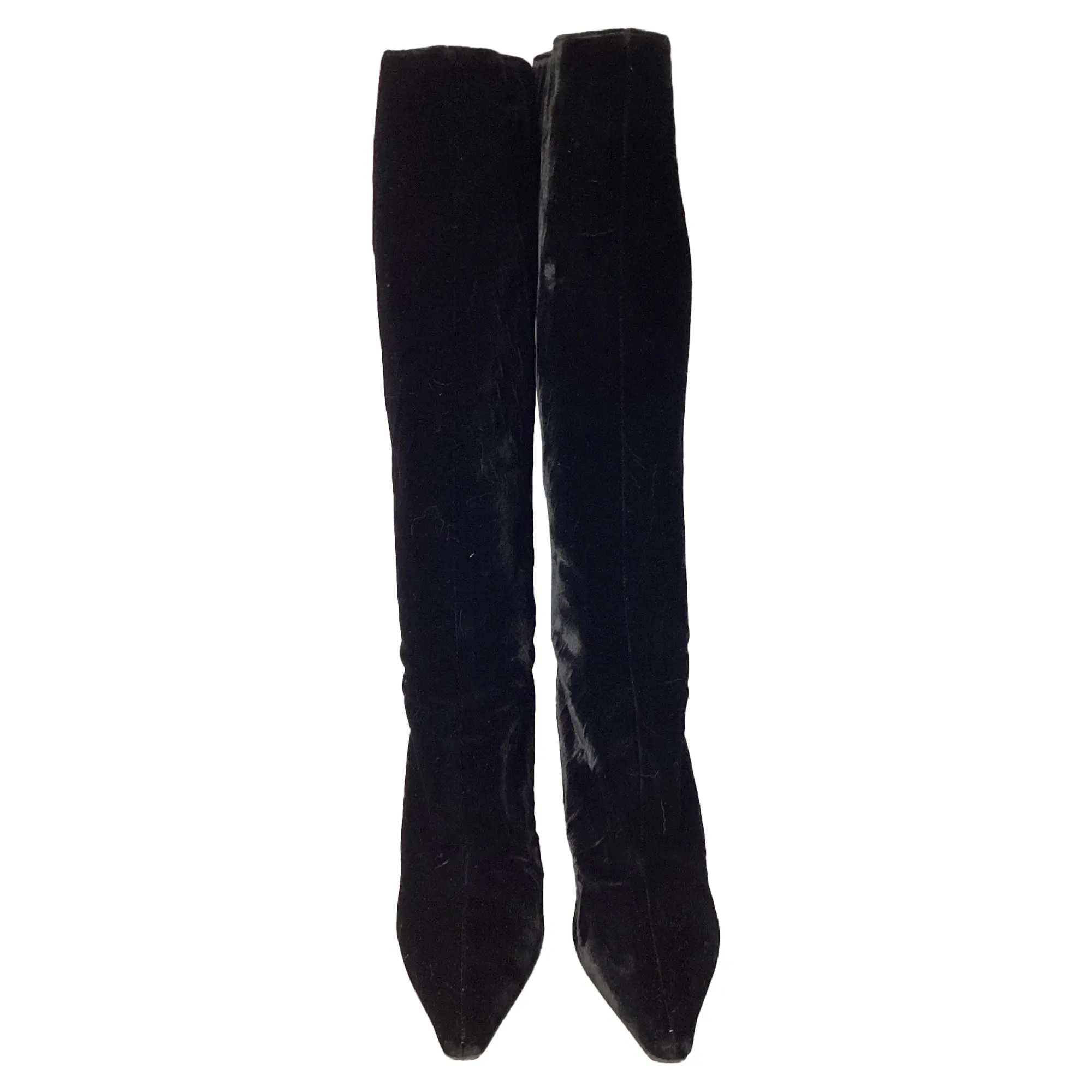 Jimmy Choo Knee-High Boots in Black Velvet