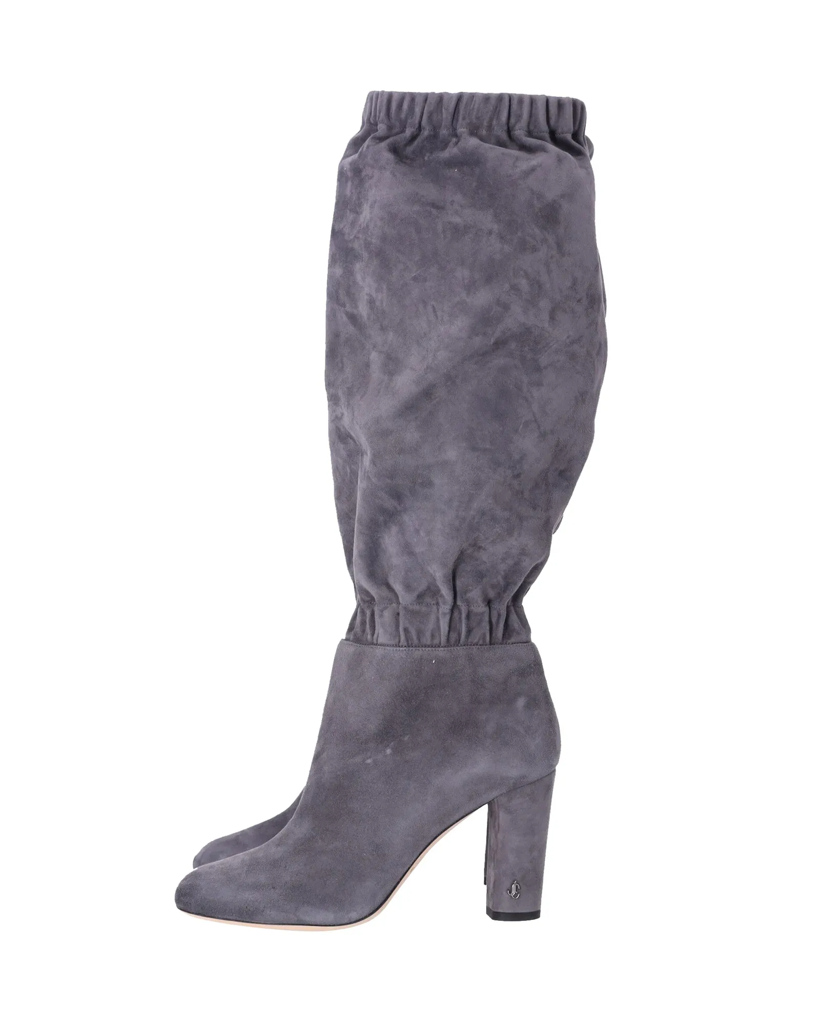 Jimmy Choo Maxyn 85 Knee-high Boots in Grey Suede