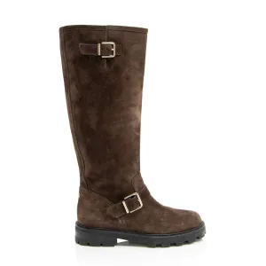 Jimmy Choo Suede Crosta Biker Boots