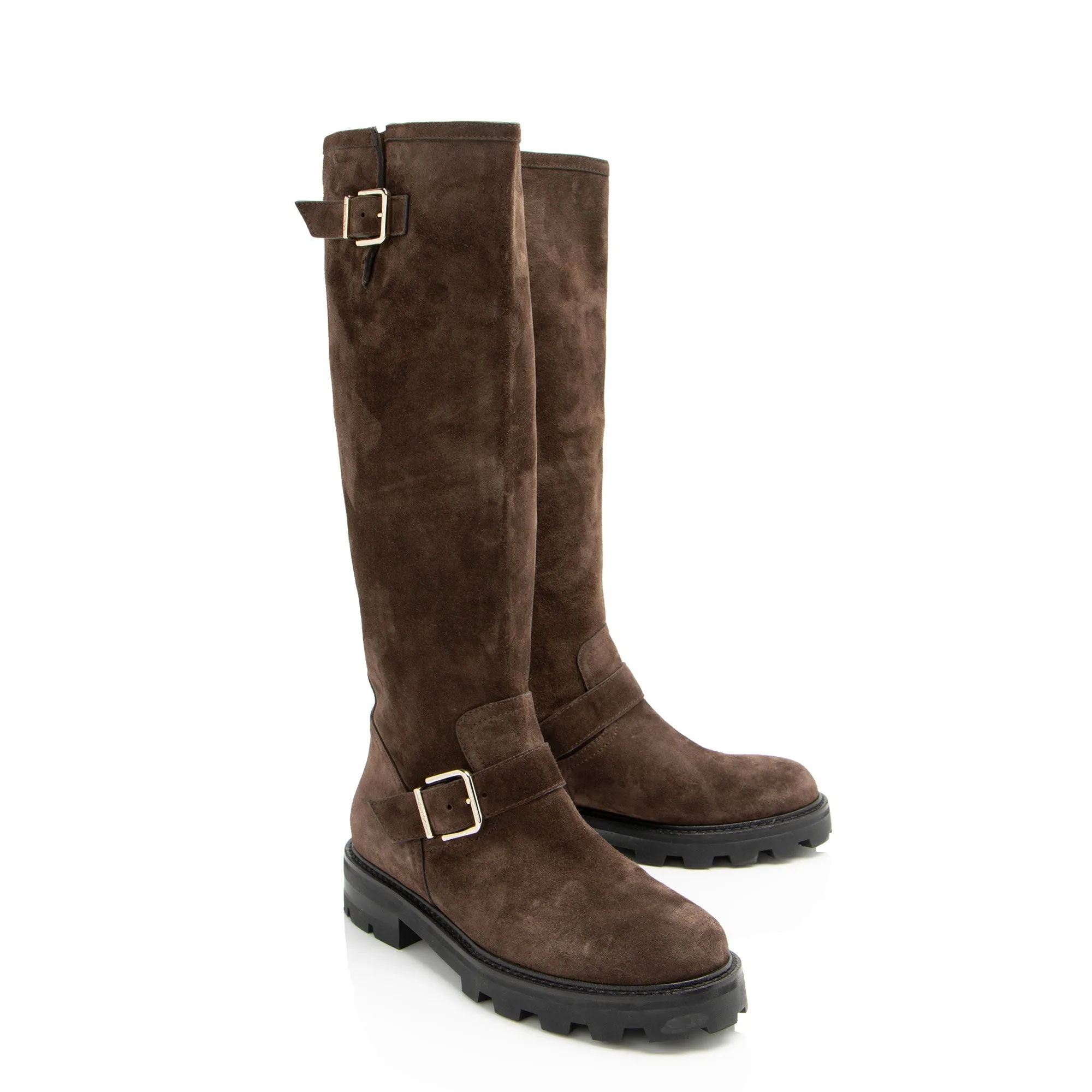 Jimmy Choo Suede Crosta Biker Boots
