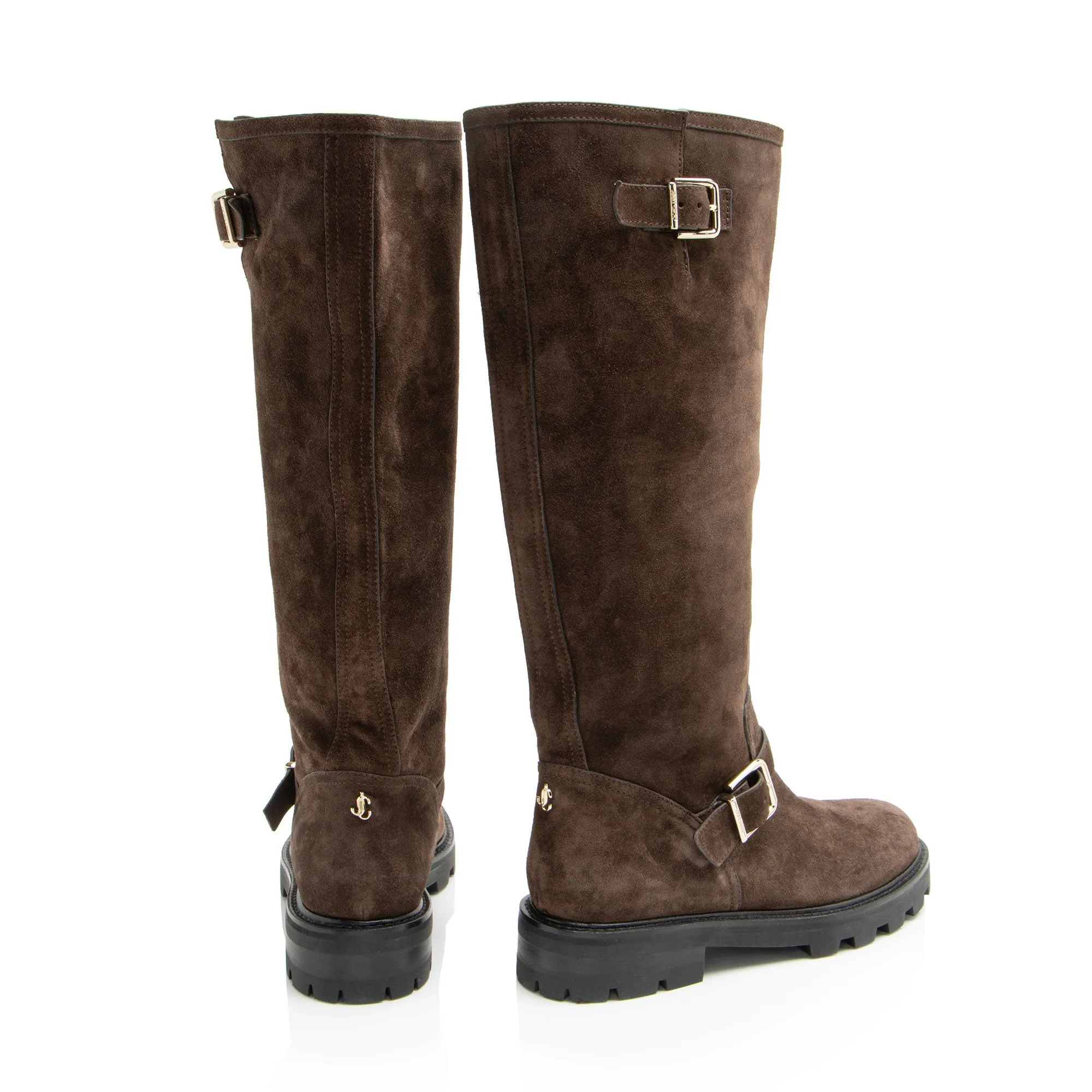 Jimmy Choo Suede Crosta Biker Boots