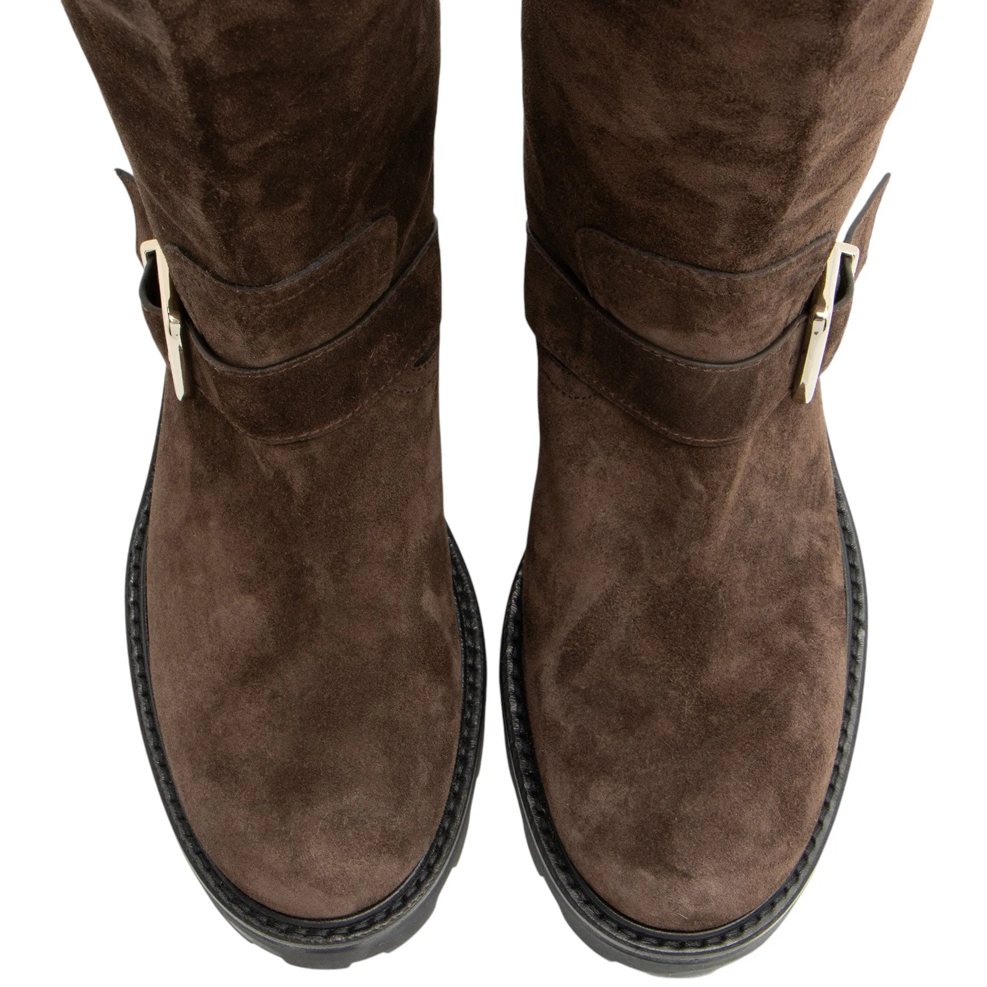 Jimmy Choo Suede Crosta Biker Boots