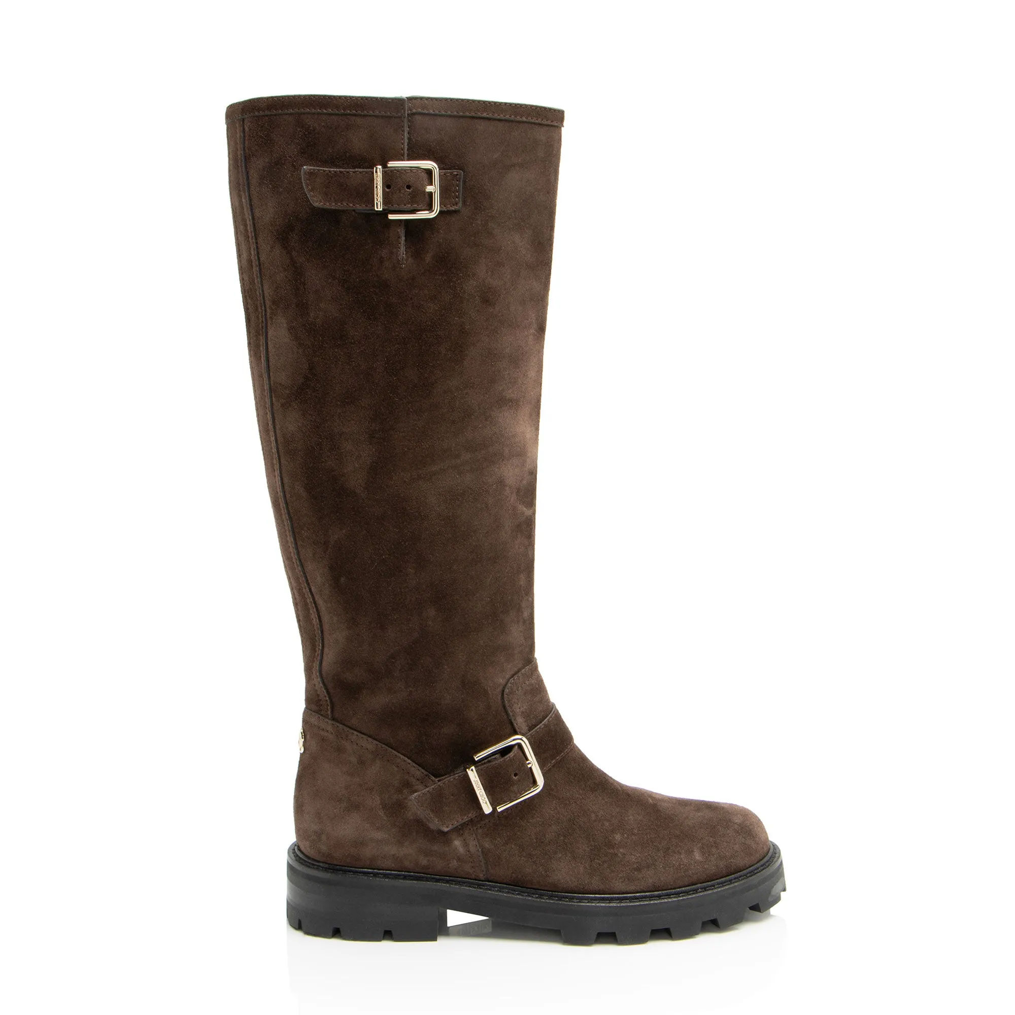 Jimmy Choo Suede Crosta Biker Boots