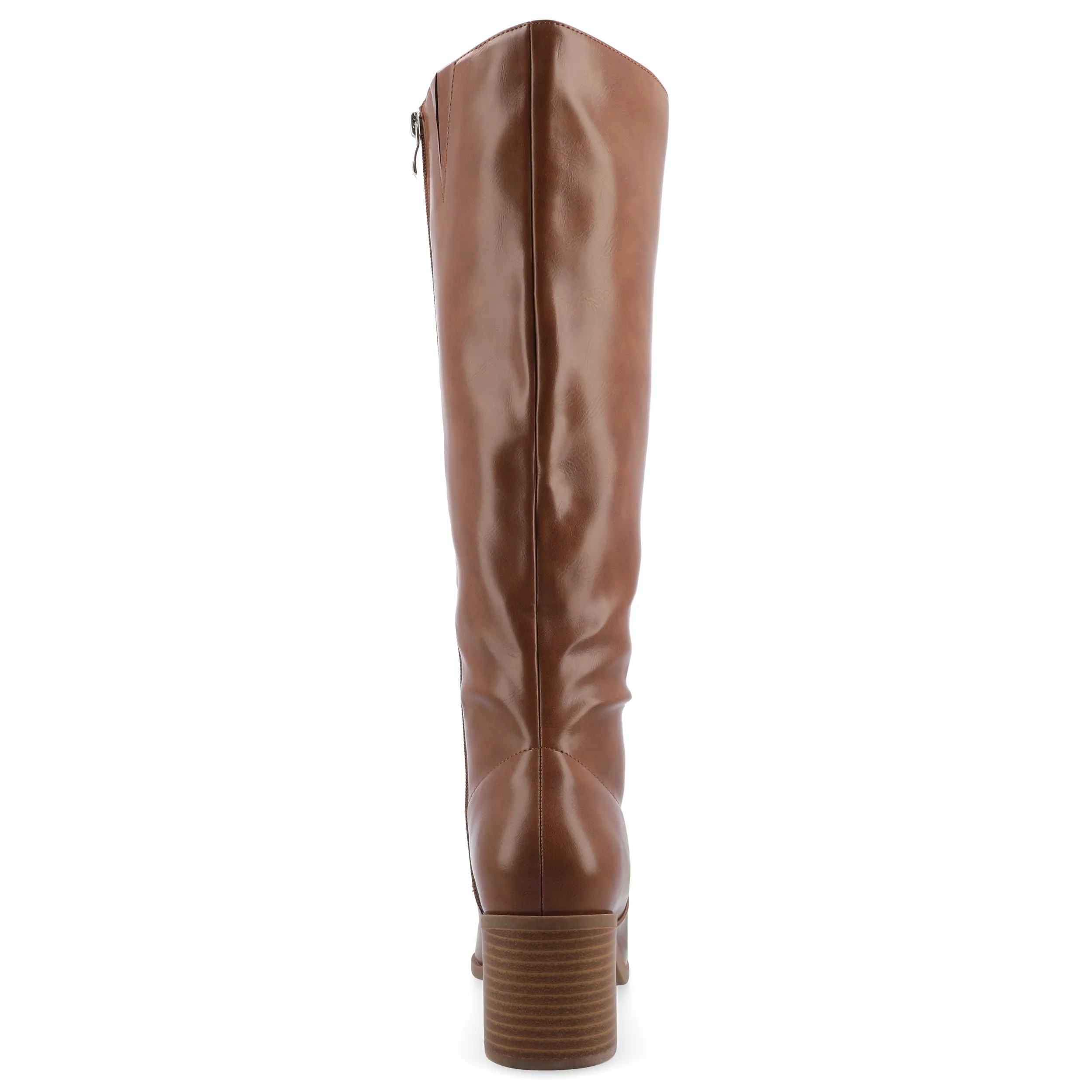Journee Collection Wide Width Extra Wide Calf Womens Romilly Tru Comfort Foam Stacked Block Heel Round Toe Boots