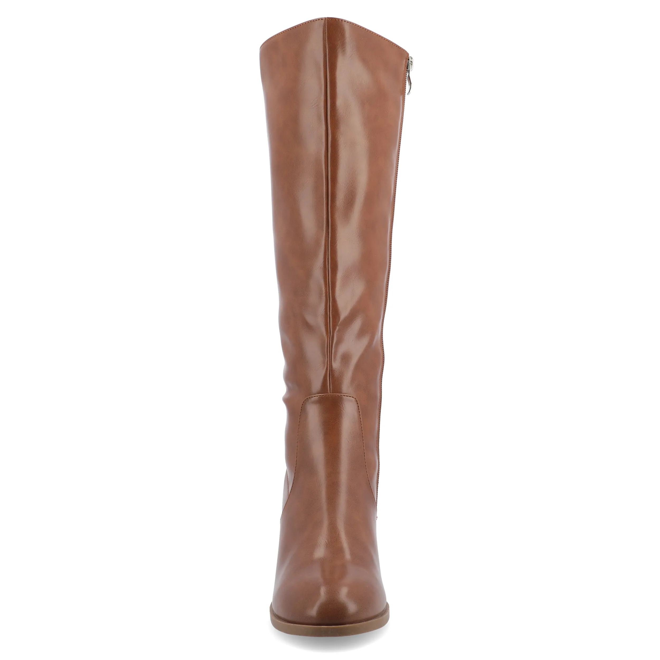 Journee Collection Wide Width Extra Wide Calf Womens Romilly Tru Comfort Foam Stacked Block Heel Round Toe Boots
