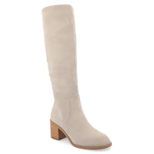 Journee Collection Wide Width Wide Calf Womens Romilly Tru Comfort Foam Stacked Block Heel Round Toe Boots